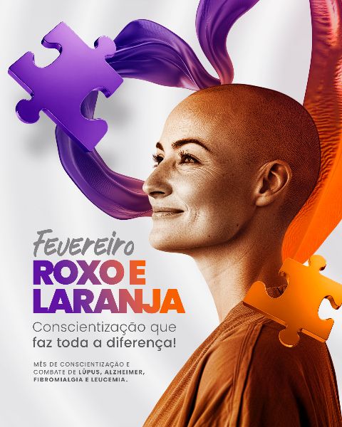 CAMPANHA  FEVEREIRO ROXO E LARANJA -  SOCIAL MEDIA