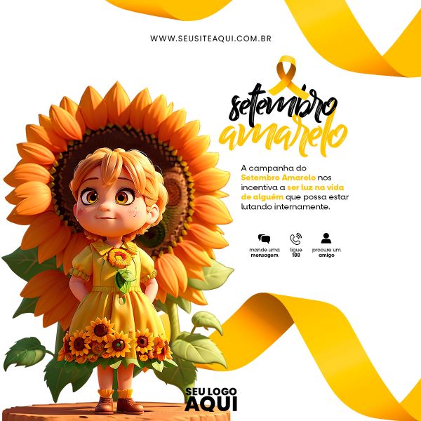 FEED QUADRADO - SETEMBRO AMARELO | SOCIAL MEDIA - PSD EDITÁVEL