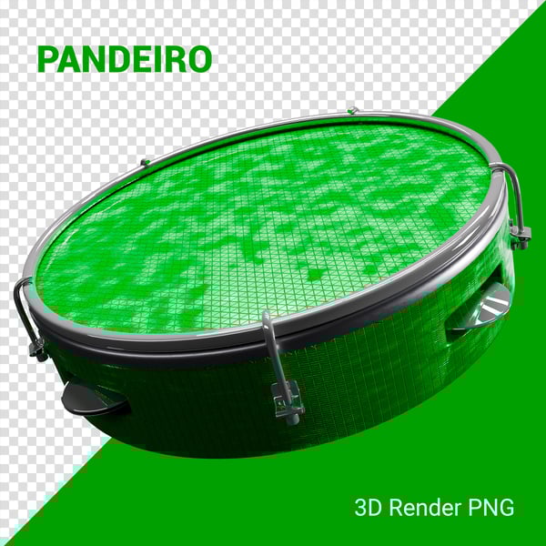 PANDEIRO 3D CARNAVAL ELEMENTO PNG COMPOSIÇÃO SOCIAL MEDIA