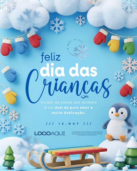 DIA DAS CRIANÇAS 12 DE OUTUBRO SOCIAL MEDIA PSD EDITÁVEL