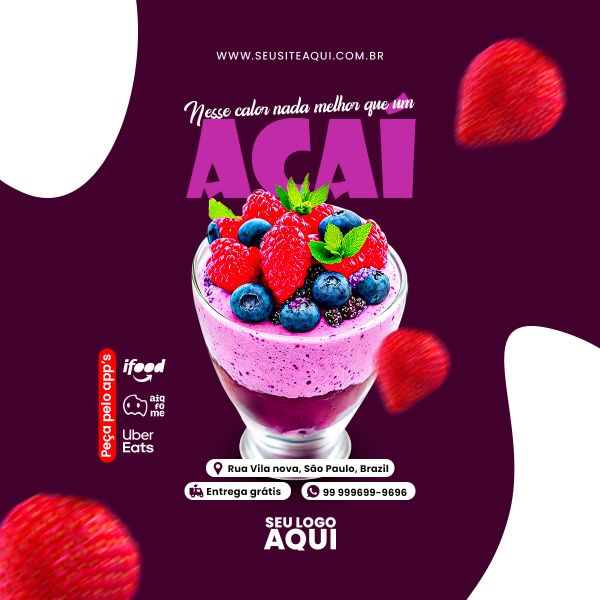 AÇAÍTERIA E SORVETERIA - SOCIAL MEDIA - PSD EDITÁVEL