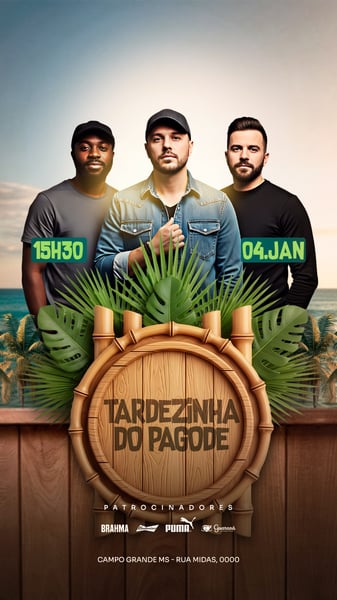 FLYER EVENTO SHOW TARDEZINHA DO PAGODE PSD STORY 34