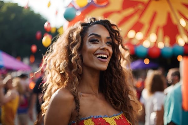 MULHER SE DIVERTINDO NO CARNAVAL