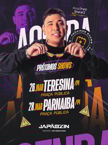 5 AGENDA SEMANAL JAPÃOZINHO PRÓXIMOS SHOWS FEED PSD EDITÁVEL