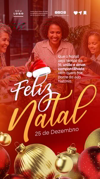 FELIZ NATAL E PRÓSPERO ANO NOVO 25 DE DEZEMBRO STORY SOCIAL MEDIA PSD EDITÁVEL 2