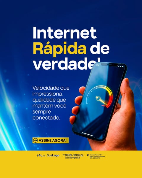 PROVEDOR DE INTERNET FIBRA DE QUALIDADE CONEXÃO ULTRA RÁPIDA SOCIAL MEDIA PSD EDITÁVEL 1