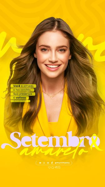 SETEMBRO AMARELO – MÊS DE PREVENÇÃO AO SUICÍDIO SOCIAL MEDIA FLYER PSD EDITÁVEL