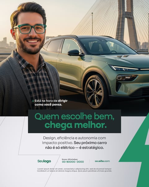 Carros Elétrico Social Media PSD Editável 