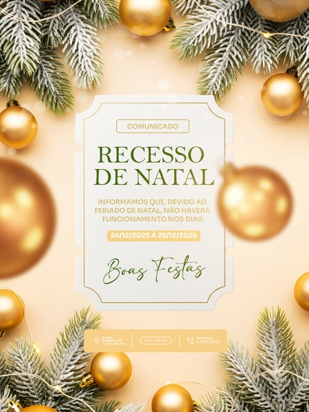 FLYER AVISO IMPORTANTE RECESSO NATAL PSD EDITÁVEL