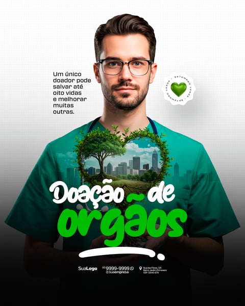 CAMPANHA SOBRE A DOAÇÃO DE ÓRGÃO SETEMBRO VERDE SOCIAL MEDIA PSD EDITÁVEL 2