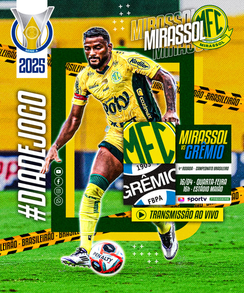 FLYER ESPORTIVO FUTEBOL CAMPEONATO BRASILEIRO DIA DE JOGO MIRASSOL