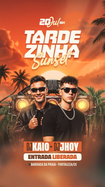 45 FLYER FESTA TARDEZINHA SUNSET FEED PSD EDITÁVEL