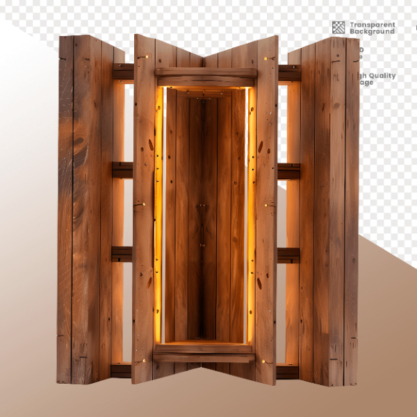 PORTA DE MADEIRA COM LUZ - ELEMENTO 3D PARA COMPOSIÇÃO