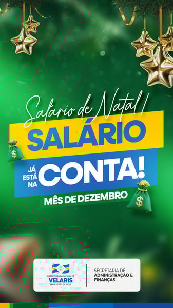 PREFEITURA SALÁRIO DE NATAL NA CONTA AVISO INFORME COMUNICADO SOCIAL MEDIA PSD EDITÁVEL