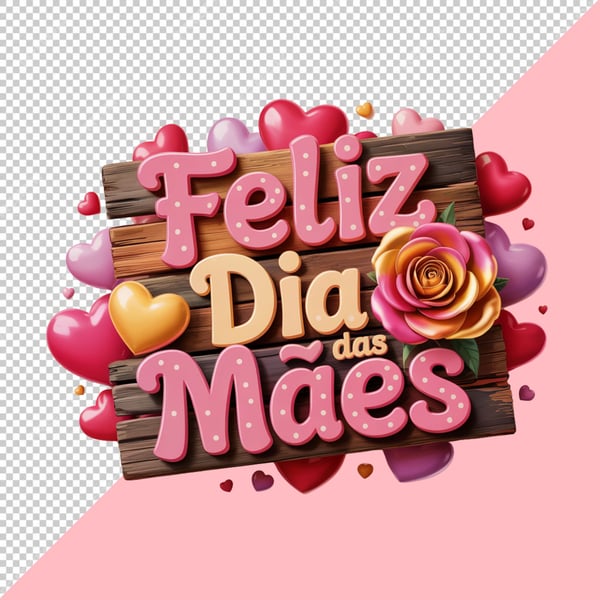 SELOS 3D DIA DAS MÃES PNG SEM FUNDO