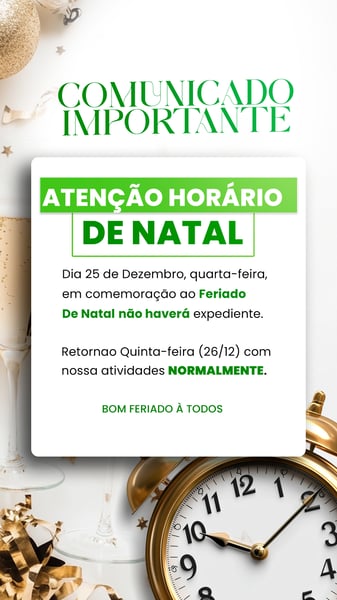 NHU COMUNICADO IMPORTANTE HORÁRIO DE NATAL STORY