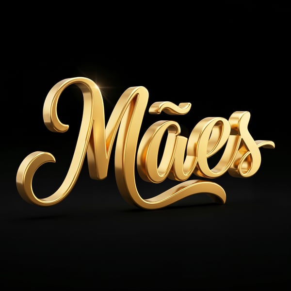 SELO 3D DIA DAS MÃES TIPOGRAFIA DOURADO 10
