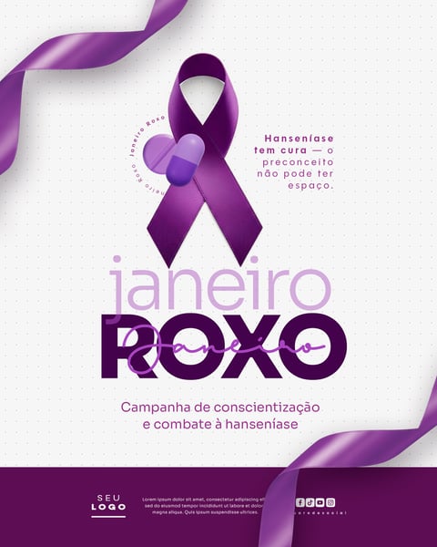 JANEIRO ROXO CAMPANHA DE COMBATE E PREVENÇÃO À HANSENÍASE SOCIAL MEDIA PSD EDITÁVEL 6