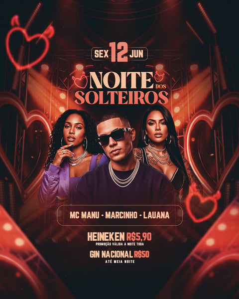 FLYER EVENTO NOITE DOS SOLTEIROS PSD EDITÁVEL