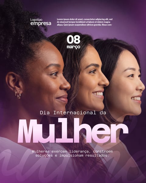 Dia Internacional da Mulher 08 de Março Social Media PSD Editável
