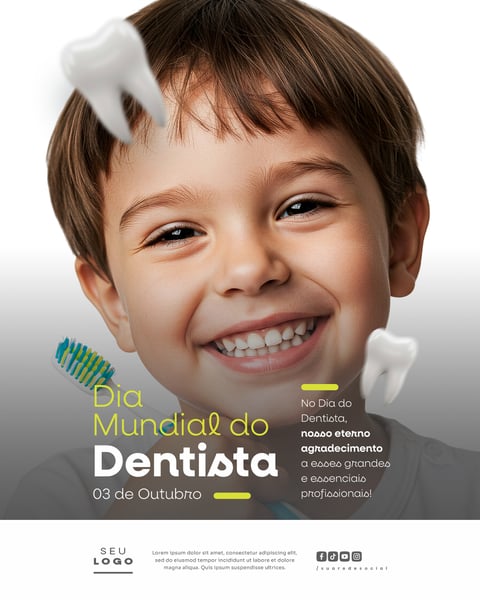 DIA MUNDIAL DO DENTISTA 03 DE OUTUBRO SOCIAL MEDIA PSD EDITÁVEL 1