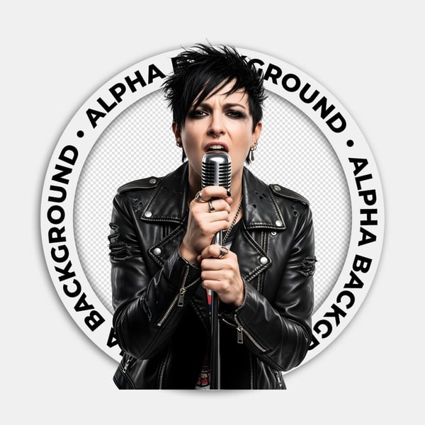 CANTORA DE ROCK PESADO COM JAQUETA DE COURO E MICROFONE 03