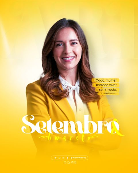 SETEMBRO AMARELO MÊS DE PREVENÇÃO AO SUICÍDIO SOCIAL MEDIA FLYER PSD EDITÁVEL