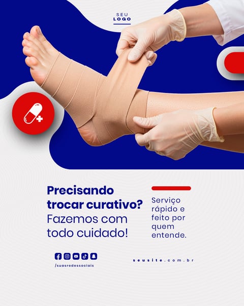 Farmácia Descontos Manipulados exames curativos social media editável