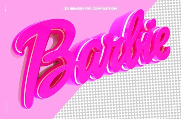 LOGO 3D BARBIE PARA COMPOSIÇÃO