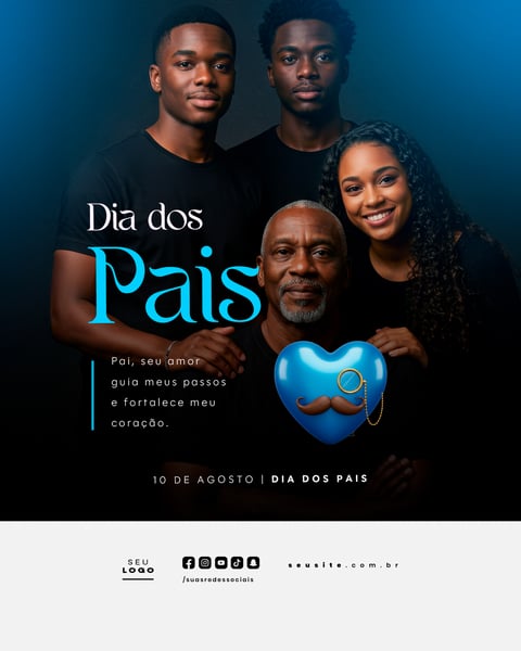 DIA DOS PAIS AGOSTO SOCIAL MEDIA POST EDITÁVEL FEED