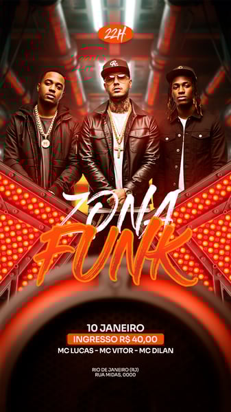 FLYER EVENTO SHOW ZONA FUNK PSD STORY 44