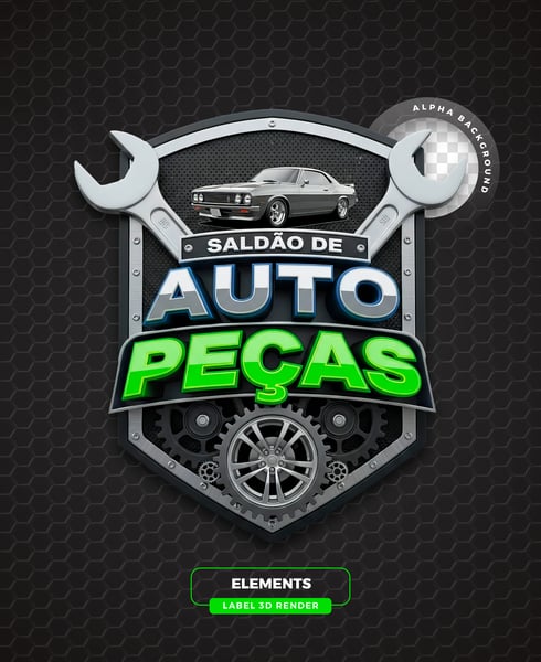 ELEMENTO 3D PARA COMPOSIÇÃO DE ARTES AUTOMOTIVAS MODELO 06