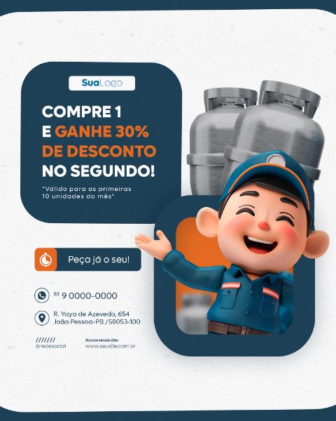 GÁS ENTREGA GRÁTIS SOCIAL MEDIA POST FEED VERTICAL