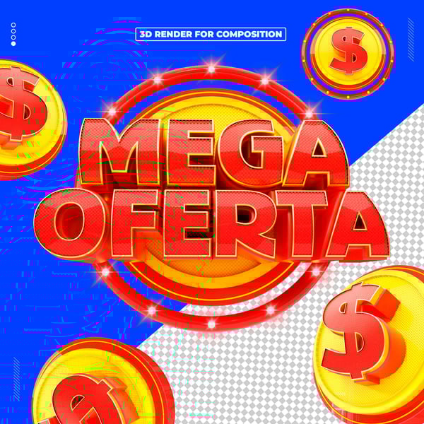 SELO 3D MEGA OFERTA PARA COMPOSIÇÃO