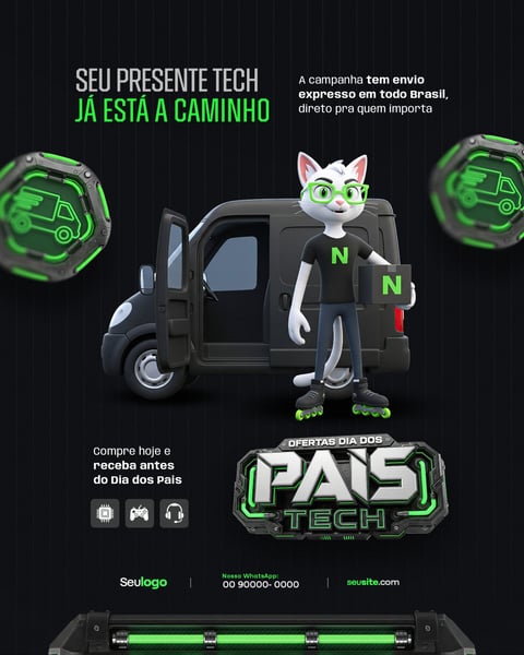 DIA DOS PAIS TECH  . SOCIAL MEDIA