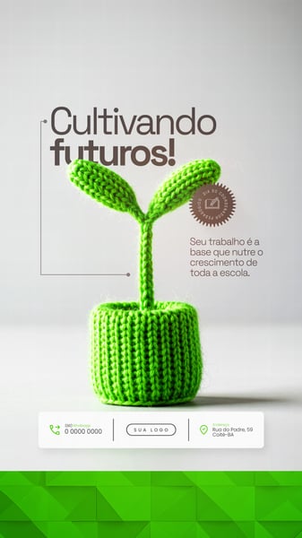 CULTIVANDO FUTUROS DIA DO COORDENADOR PEDAGÓGICO SOCIAL MEDIA PSD EDITÁVEL