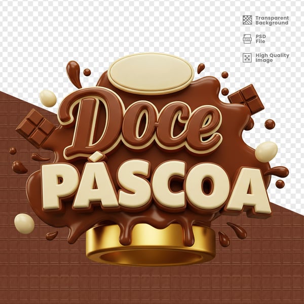 SELO 3D PARA PÁSCOA PSD EDITÁVEL