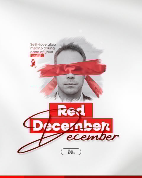 RED DECEMBER MÊS DE LUTA E CONSCIENTIZAÇÃO CONTRA AIDS, HIV E OUTRAS ISTs SOCIAL MEDIA EDITÁVEL PSD