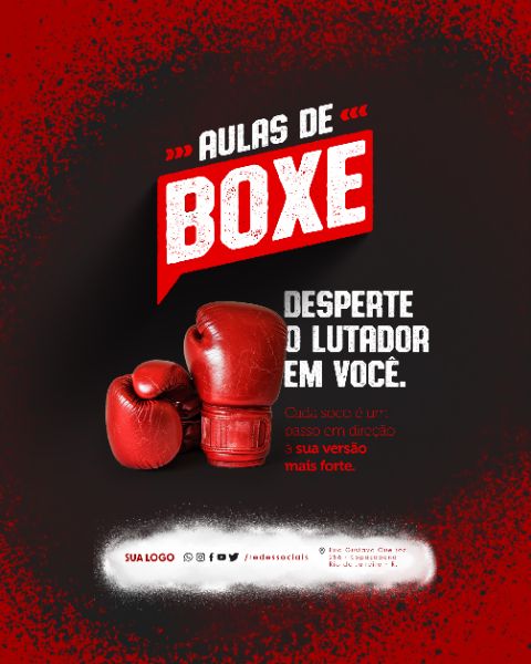 SOCIAL MEDIA - AULAS DE BOXE - DESPERTE O LUTADOR EM VOCÊ