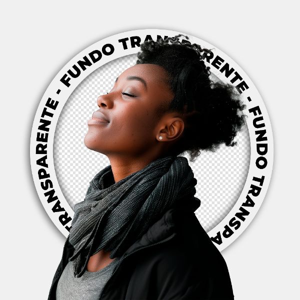 MULHER NEGRA OLHANDO PARA CIMA | IMAGEM SEM FUNDO