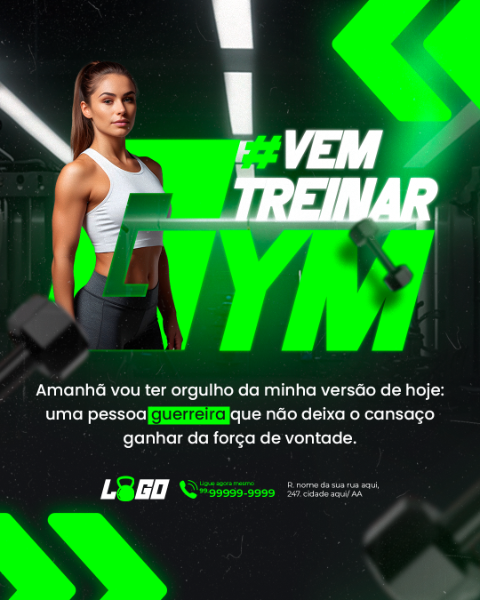 ACADEMIA VEM TREINAR NA MELHOR DA CIDADE  SOCIAL MEDIA PSD