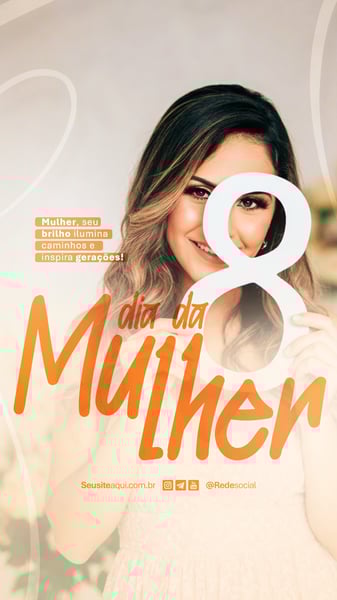 DIA INTERNACIONAL DA MULHER 8 DE MARÇO SOCIAL MEDIA PSD EDITÁVEL
