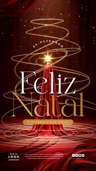 FELIZ NATAL 25 DE DEZEMBRO STORY SOCIAL MEDIA PSD EDITÁVEL 2