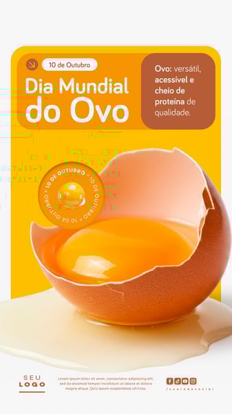 DIA MUNDIAL DO OVO 10 DE OUTUBRO STORY SOCIAL MEDIA PSD EDITÁVEL 5