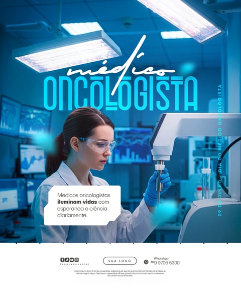 09 DE JULHO - DIA DO MÉDICO ONCOLOGISTA - FLYER SOCIAL MEDIA PSD EDITÁVEL