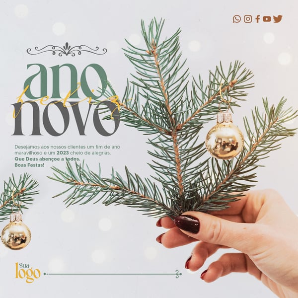 SOCIAL MEDIA - FEED - FELIZ ANO NOVO - DESEJAMOS AOS NOSSOS CLIENTES UM FIM DE ANO MARAVILHOSO E UM 2023 CHEIO