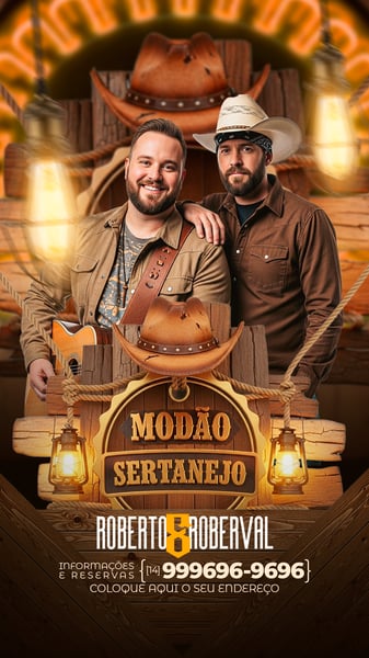 Flyer Sertanejo Profissional para Social Media e Eventos Template PSD Editável