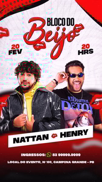 FLYER EVENTO PSD EDITÁVEL STORIES BLOCO DO BEIJO