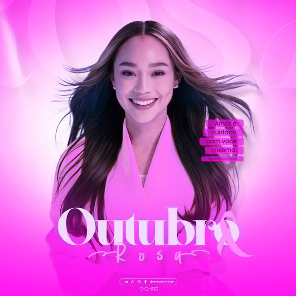 OUTUBRO ROSA MÊS DE CONSCIENTIZAÇÃO SOBRE O CÂNCER DE MAMA SOCIAL MEDIA FLYER PSD EDITÁVEL D2