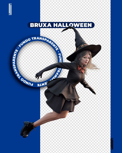 BRUXA HALLOWEEN | IMAGEM SEM FUNDO | ELEMENTO 3D | PNG